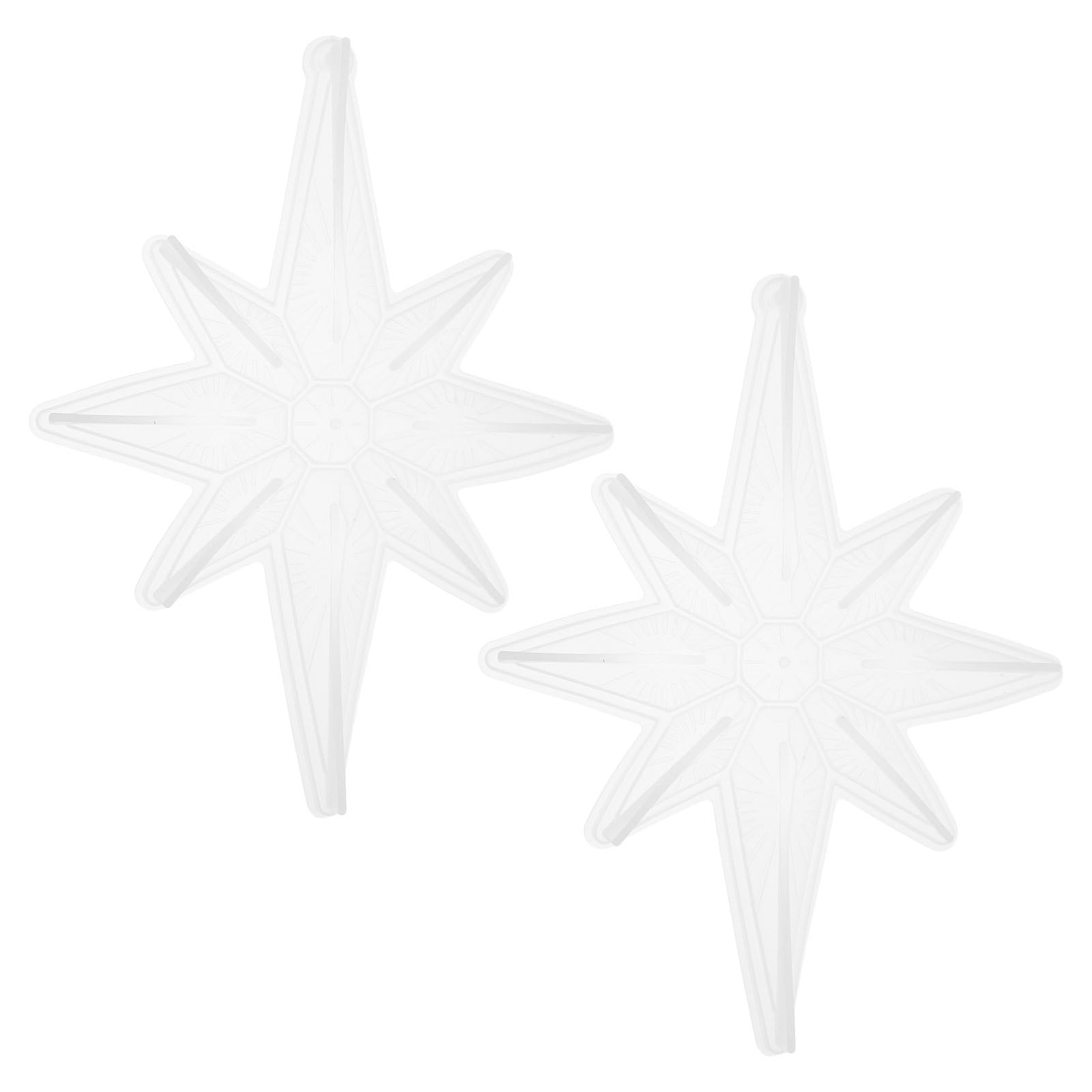 Gatuida Octagonal Star Silicone Mold, 2pcs Eight Pointed Star Moulds DIY Craft Making Pendant for Xmas Tree Ornament Home Party Easter Decorations