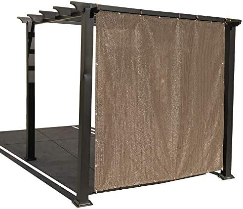 Alion Home Sun Shade Panel Privacy Screen with Grommets on 4 Sides for Outdoor, Patio, Awning, Window Cover, Pergola or Gazebo -200 GSM (6' x 4', Mocha Brown)