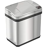 iTouchless 2.5 Gallon Bathroom Touchless Trash Can with Odor Filter and Fragrance Kitchen Wastebasket, Rectangular Stainless 