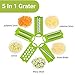 Zanmini Vegetable Cutter Food Chopper,5 in 1 Multi-functional Food Slicer Cheese Grater Kitchen Set comes with Food Holder, Fruit Peeler and 5 Stainless Steel Blades,Best Hand-held Best Mother's Gift