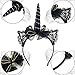 Aniwon 2PCS Unicorn Headbands Hairbands Headwear with Black Hair Hoop Lace for Women Girls Kids Birthday Halloween Christmas Party Supplies