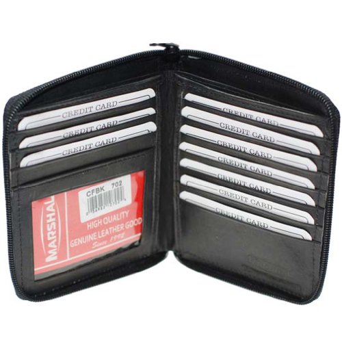 Mens Leather Zippered Wallet style - 702 (Color:Black)