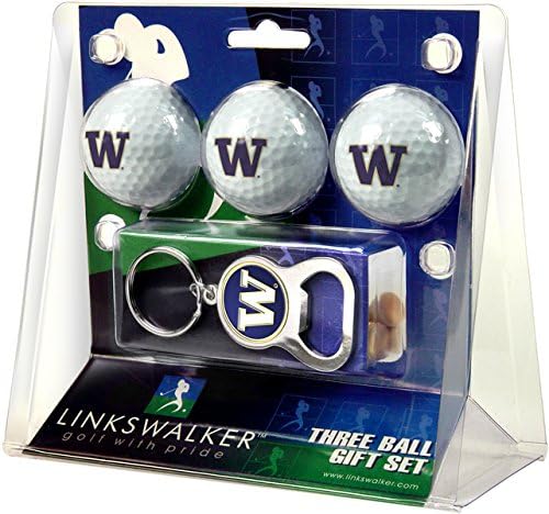 LinksWalker Virginia Tech Hokies - 3 Ball Gift Pack with Key Chain Bottle Opener