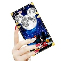 DISNEY COLLECTION Luxury Square Case for iPhone 7/8 Plus 5.5" Mickey and Minnie are Dating Pattern Design Flexible Reinforced Metal Decoration Corners Shockproof Slim Cover