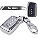 Key Fob Cover with Glitter Liquid Quicksand,Flowing Bling Sparkle Key Fob Case Fit 4 Buttons Keyless Entry of Lexus 2013-Up RX is ES GS LS NX RS GX LX RC LC - Silver