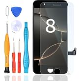 LL TRADER Screen Replacement for iPhone 8/SE2020 4.7" Screen &amp; Repair Kits | FHD Waterproof Tape, Screen Protector Mounting Frame Black