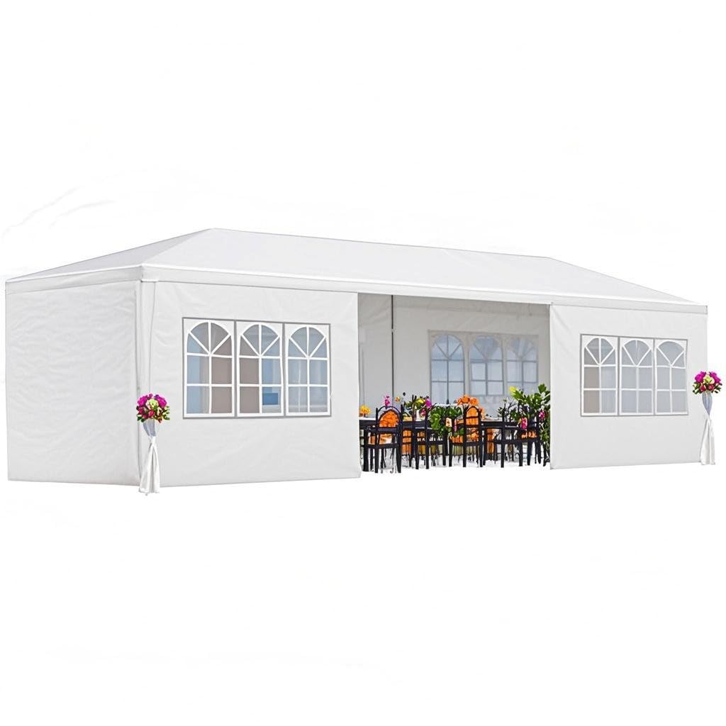 Photo 1 of 10' X 30' Outdoor Wedding Party Tent Canopy Tent with 8 Removable Sidewalls, Heavy Duty Waterproof Gazebo Patio Shelter for BBQ Camping Party Cater Events