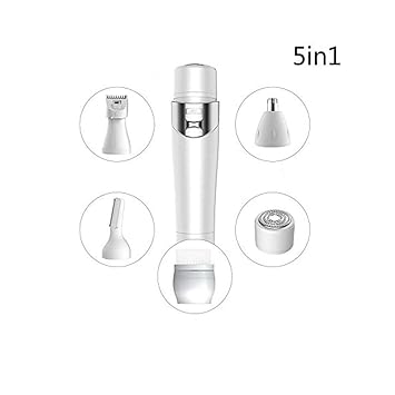 Womens Electric Shaver Painless Rechargeable Electric Hair Remover For Eyebrow Nose Armpit 5 In 1 Face Grooming Tools Usb Travel Mini Epilator Hair