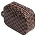 Rocket 92 Creations Checkered Makeup Bag for Women - Portable Multifunctional Cosmetic Bag - Toiletries Organizer Pouch with Zipper - Perfect for Makeup Tools, Lipstick, Eyeshadow & Brushes, Brown