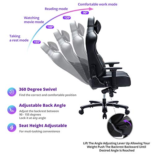 FANTASYLAB 400lb Gaming Chair Big Tall Breathable Office Racing