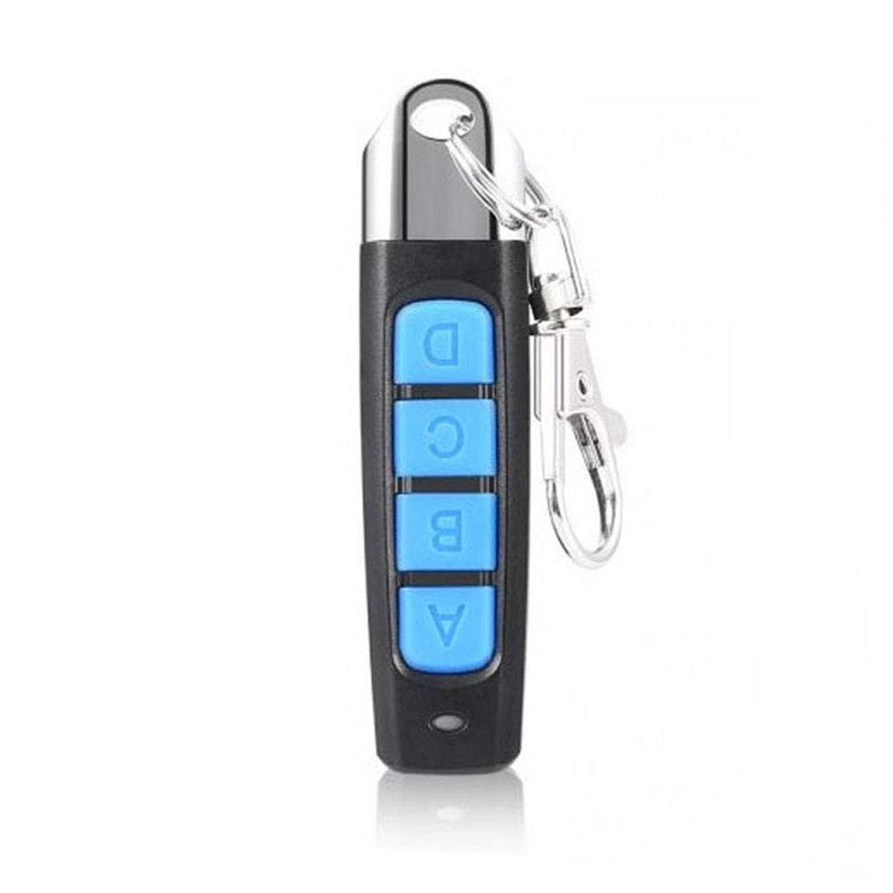 433MHz Universal Garage Door Copy Remote Controller, Car Alarm Cloning Duplicator Lock Opener for Home and Store Gate Roller Shutters, Blue, ABCD Buttons