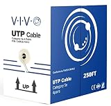 New 250 ft Bulk Cat5e LAN Ethernet Cable/Wire UTP Pull Box 250ft Cat-5e Grey ~ VIVO (CABLE-V013)