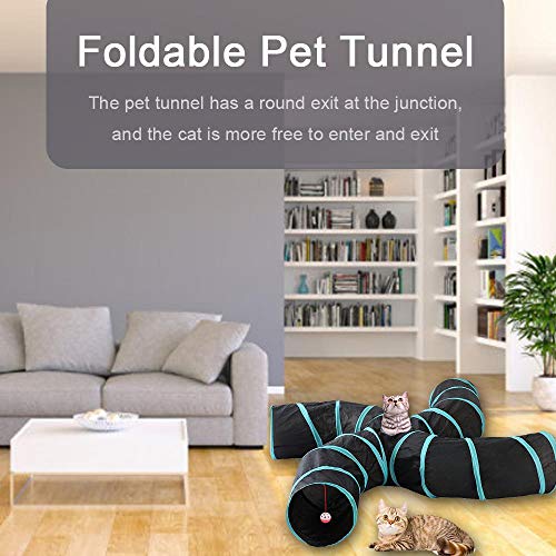 FOONEE Pet Cat Tunnel Toys 4 Way,Indoors Collapsible Cat Tunnels Tubes with Storage Bag,Large Cat Tunnel Play Toy Crinkle for Kitty, Puppy, Rabbits, Kitten, Guinea Pig Outdoor Playing - Thumbnail 5