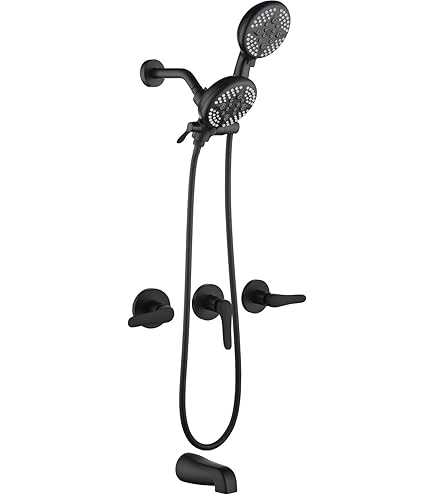 Wall Mount Waterfall 2-Handle Matte Black Bathtub Filler Faucet With Hand Shower｜Homary - View #10