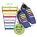 Diagonal One No Tie Shoelaces for Kids & Adults. The Elastic Silicone Shoe Laces to Replace your Shoe Strings. 16 Slip On Tieless Flat Silicon Sneakers Laces
