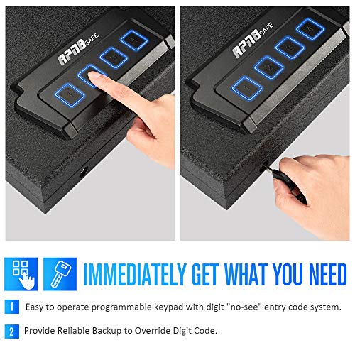 RPNB Portable Security Safe, Quick-Access Dual Firearm Safety Device with Quick Reliable Keypad Access