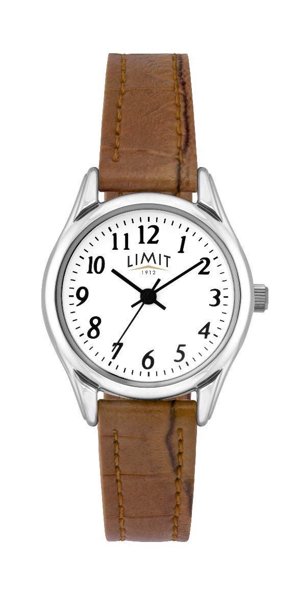 Limit Ladies Analogue Quartz Watch with Tan Strap & White Dial 60204