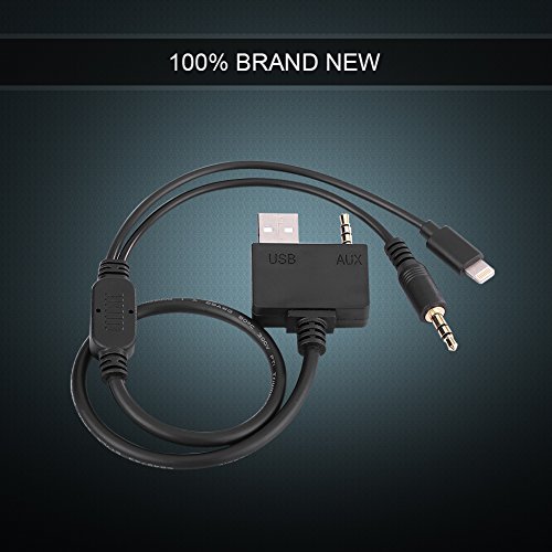 Terisass Universal Car Music Interface Aux Cable Aux Cord 8-pin Lightning Premium Plastic Metal Material Compatible with iOS 10.2 and Earlier iOS Version AUX USB Cable for Hyundai Kia