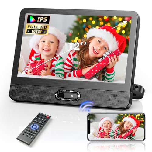 Arafuna 12 Inch Car DVD Player with AV, HDMI, Portable DVD Player Car Child, Car Screen Headrest, Support USB/TF 128GB, Video 1080P