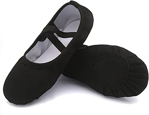 Acfoda Kinder Erwachsene Ballettschuhe Ballettschläppchen mit Geteilter Ledersohle Gr.22-44
