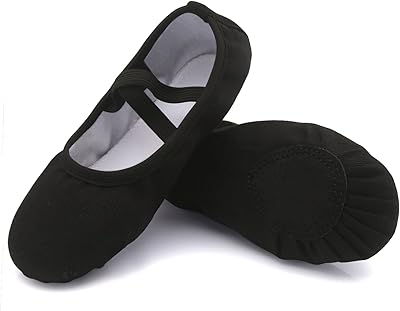 Acfoda Kinder Erwachsene Ballettschuhe Ballettschläppchen mit Geteilter Ledersohle Gr.22-44