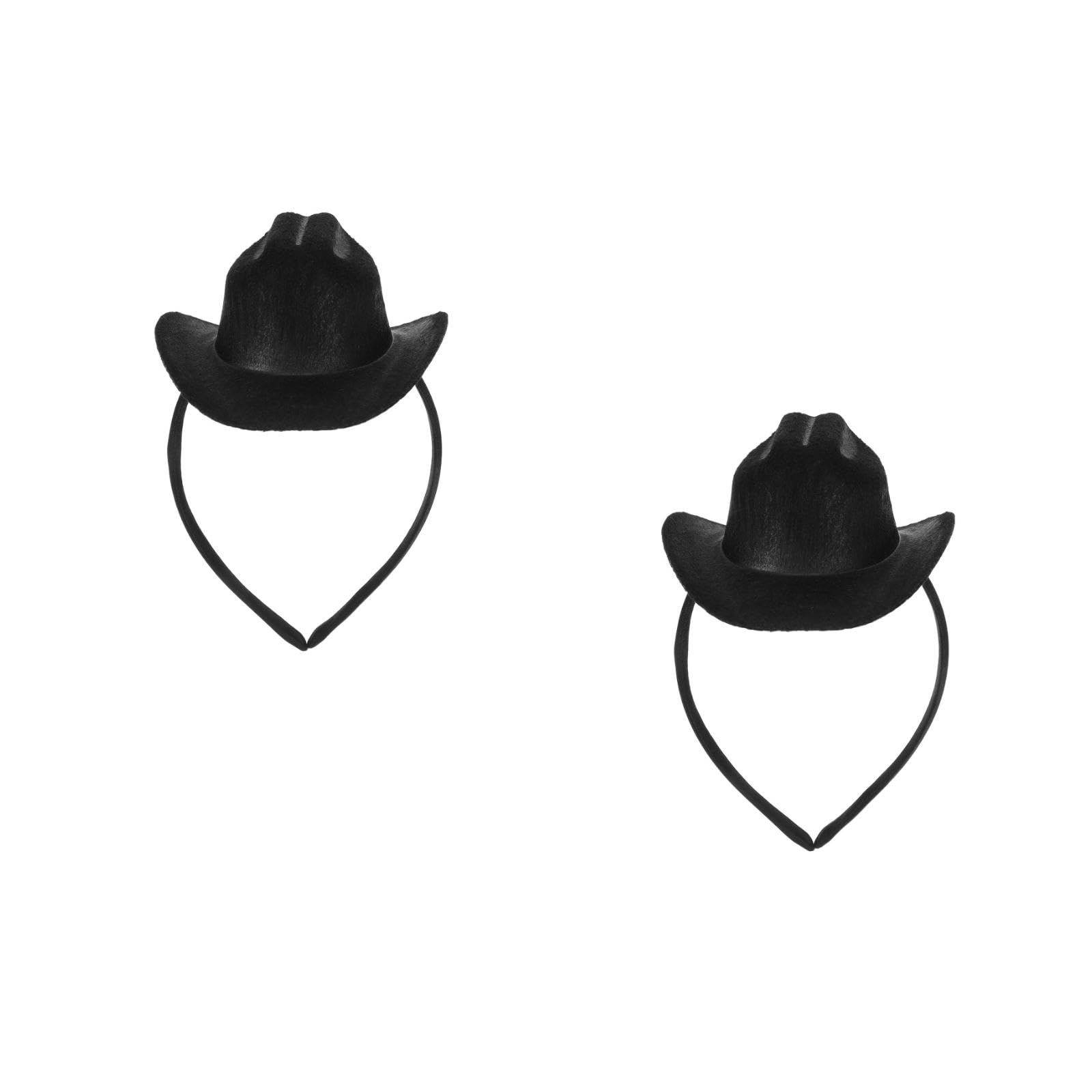 UKCOCO 2Pcs Mini Top Hat Headband: Black Mini Tophat for Women Man - Vintage Fancy Dress Accessory for Carnivals and Halloween Cosplay Wedding Events, Celebrations