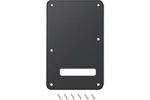 Banworks Electric Guitar 1 Ply Backplate 6-Hole Trem Tremolo Cover for USA/Mexican Fender Standard Strat ST JT/HGB-01 Matt Black