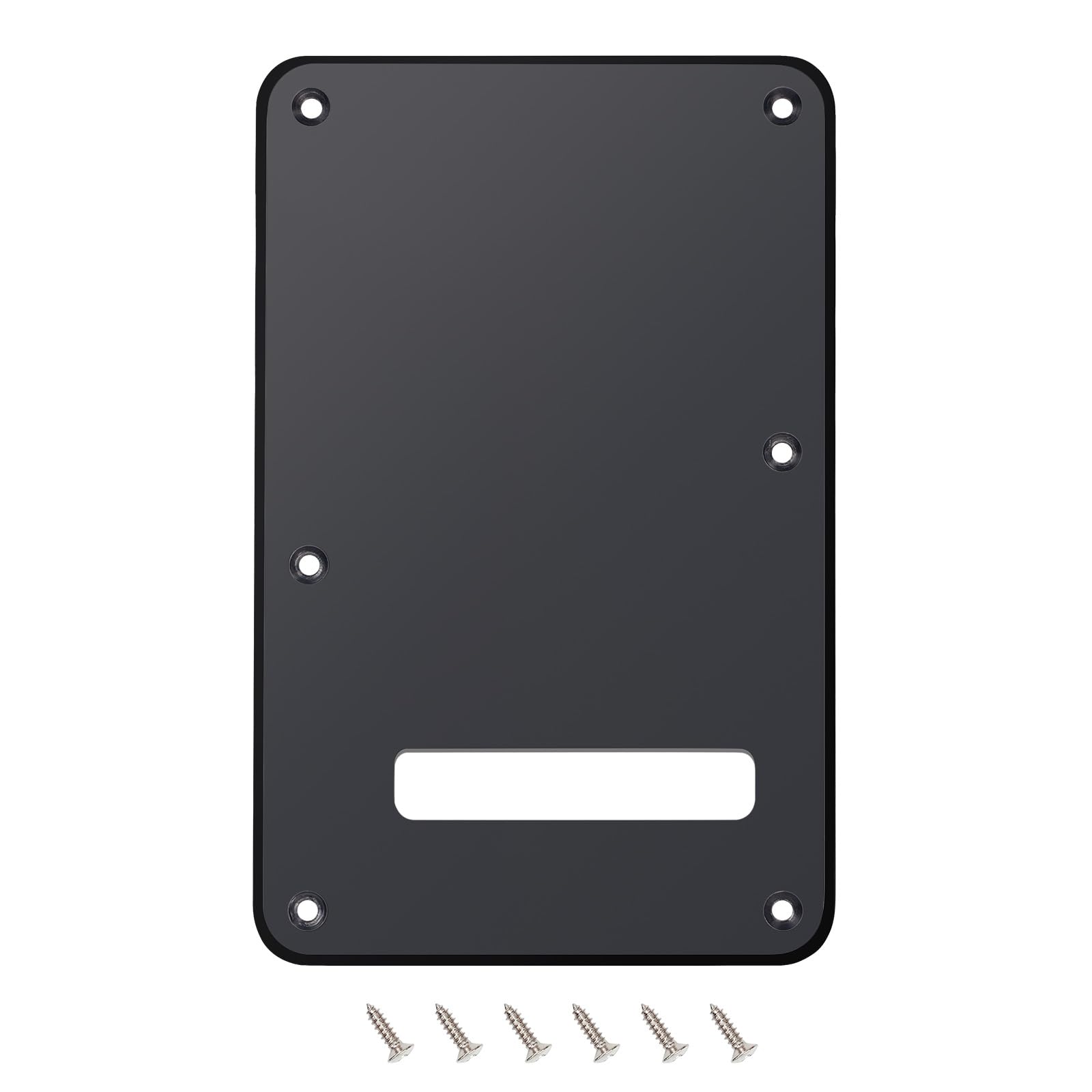 Banworks Electric Guitar 1 Ply Backplate 6-Hole Trem Tremolo Cover for USA/Mexican Standard Strat ST JT/HGB-01 Matt Black — image 1