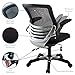 Modway Edge Mesh Back and Mesh Seat Office Chair In Black With Flip-Up Arms in Black