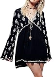 R.Vivimos® Women Long Sleeve Autumn V Neck Mini Short Dresses