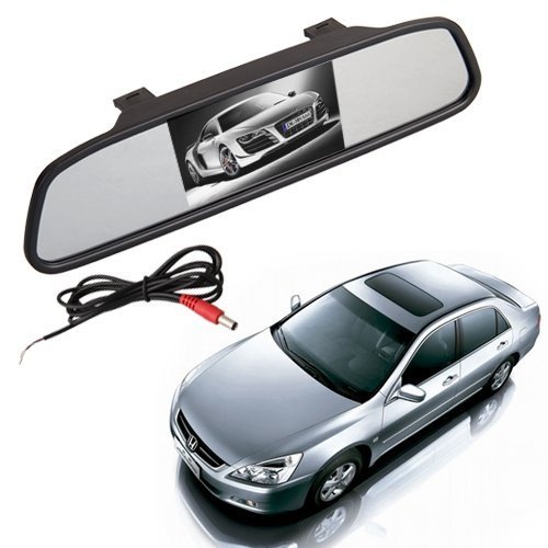 BW 2 in 1 4.3 inch Digital Color TFT LCD 16:9 4.3" Screen Car Rearview Mirror Security Conitor for Camera DVD PAL/NTSC Multi-language