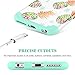 BENTOBEN iPhone 6S Plus Case, iPhone 6 Plus Case Pineapple Girly Slim Phone Case Cover, Green
