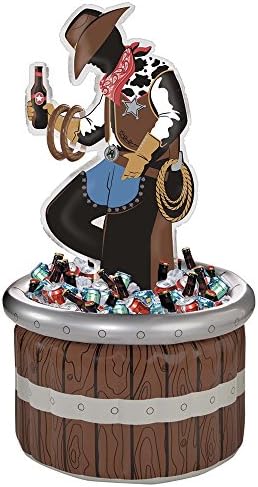 AmscanWestern Inflatable Cooler Ring toss Game Party Supplies, 7.5" x 56", Multicolor