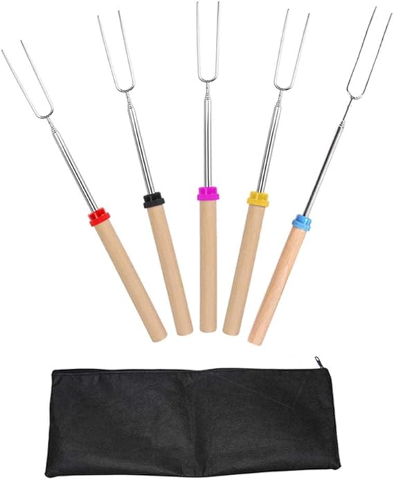 ddmlj Paquete De 5 Palos para Asar Malvaviscos con Mango De Madera
