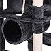 BEWISHOME Cat Tree Condo Furniture Kitten Activity Tower Pet Kitty Play House Playground with Sisal Scratching Posts Perch Hammock Tunnel Grey MMJ02Hthumb 4