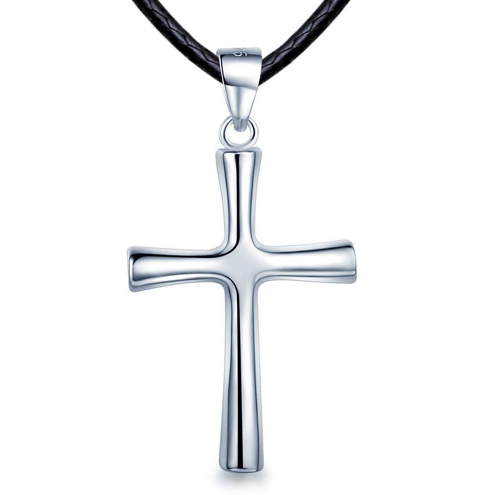 Infinite U Couple Necklace, 925 sterling silver, Classic cross pendant, Inlaid zircon, Valentine's day gift for boys and girls