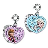 CHARM IT! Disney FROZEN Elsa & Anna 2 Part Heart Charms - 2 Charm Set