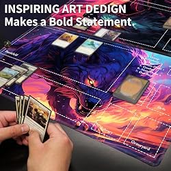EDGFRTOIO Playmat 24" x 14" Game Mats Tabletop