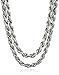 Amazon Collection Sterling Silver Ladies Italian Diamond Cut Rope Chain Necklace