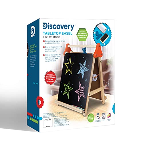 Discovery Kids 3in1 Tabletop Dry Erase Chalkboard Painting Art Easel