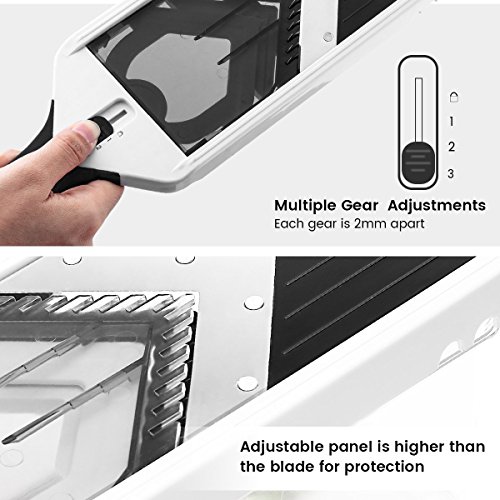 Adjustable Mandoline Slicer Vegetable Slicer - Godmorn 5 V Blades - V Slicer Veggie Slicer Mandoline Food Slicer - Mandoline Cutter Vegetable Cutter - Grater & Julienne Slicer - Thumbnail 2