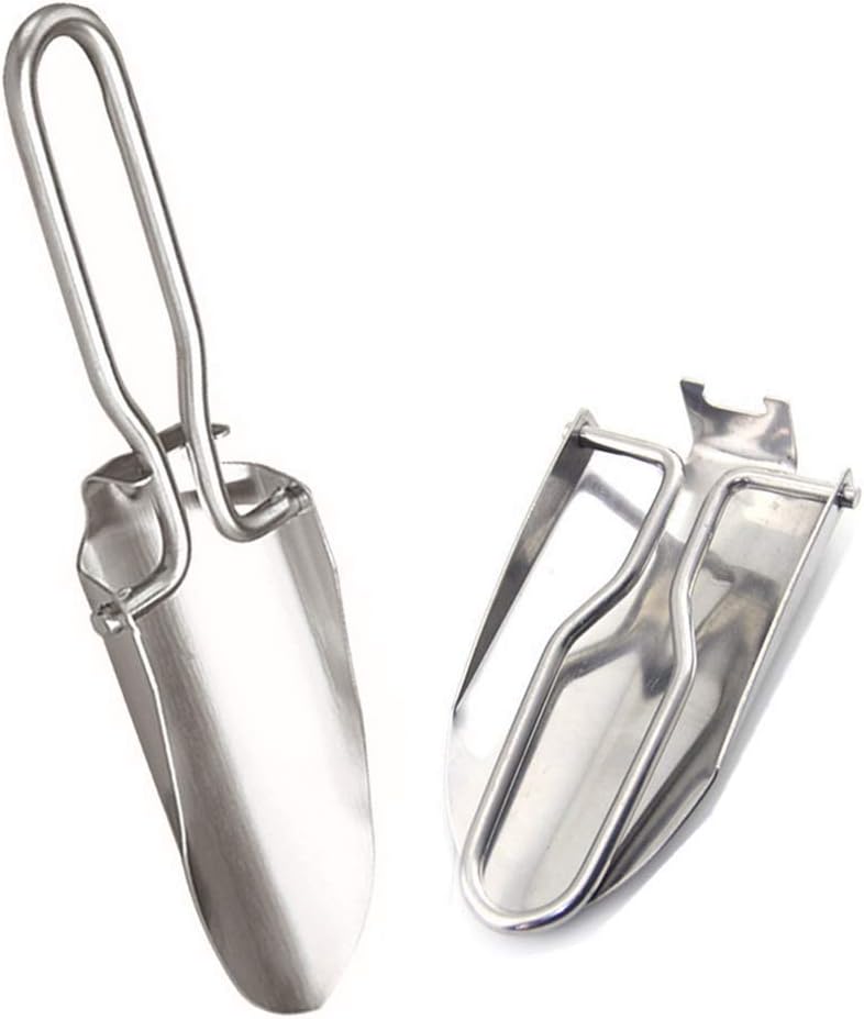 Ymeibe 2pcs Lightweight Mini Stainless Steel Foldable Garden Garden Trowel Portable Shovel for Gardening, Camping, Hiking, Backpacking Multipurpose : Garden & Outdoor