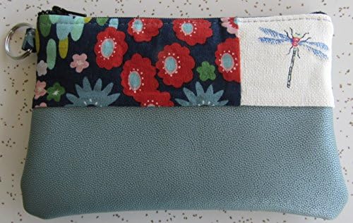 Wallet - Dragonfly Key Ring Wallet in Blue Vegan Leather