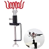 Spedertool Universal Airbrush Holder Clamp-on Airbrush Stand Holds up to 2 Gravity-Feed Airbrush Spray Gun (Red)