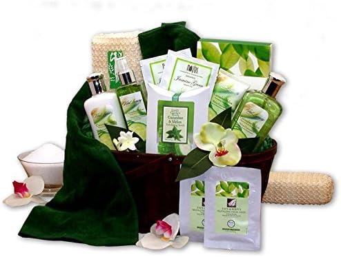 Cucumber & Melon Calming Bath and Body Gift Basket for Her