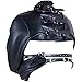 Black Leather Exposed Nipples Bra,Arm Restraints Sleeve,Adult Slave Training Dog Collars,for Couples BDSM Sexual Life (Pulling Rope & Padlock 7 Pieces)