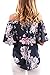 YOINS Women Top Navy Random Floral Print Off Shoulder Irregular Hem T-shirt Picture M