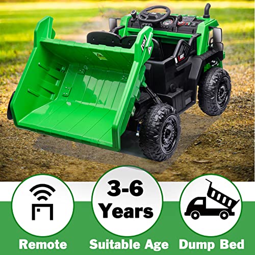 NEWQIDA 12V Ride On Dump Truck Single Seater Ride on Car with Electric