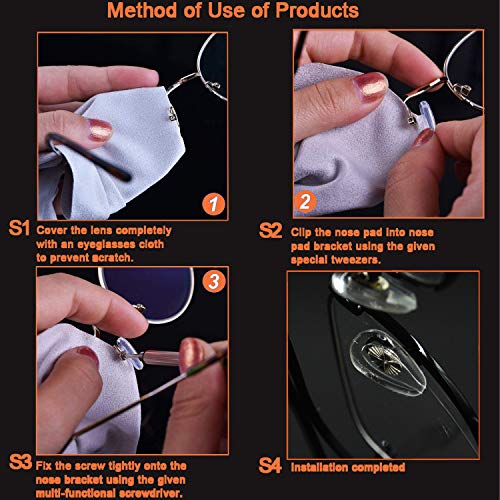 image for FSACLE Eyeglass Nose Pads,Upgraded Metal and Soft Silicone Air Chamber