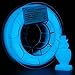 AMOLEN PLA 3D Printer Filament, 1.75mm, Glow in The Dark Blue 200 g Spool, Includes Sample Marble Filament